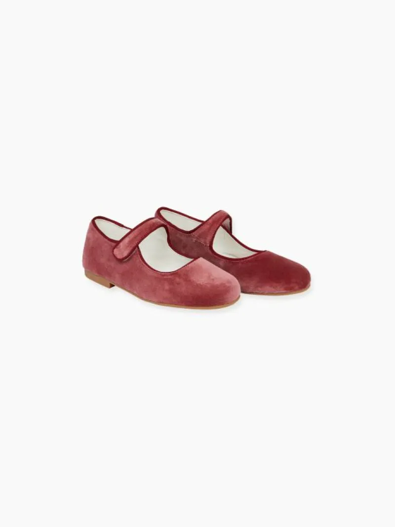 La Coqueta First Walker Shoes | Baby & Toddler Shoes/First Walker Shoes^Dusty Pink Velvet Girl Mary Jane Shoes