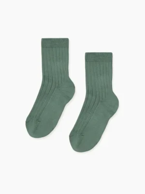La Coqueta View All | Socks & Tights^Fern Ribbed Short Kids Socks