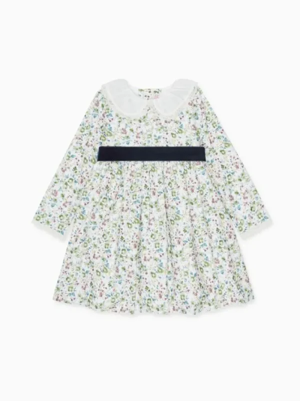 La Coqueta Dresses^Green Floral Helena Girl Dress