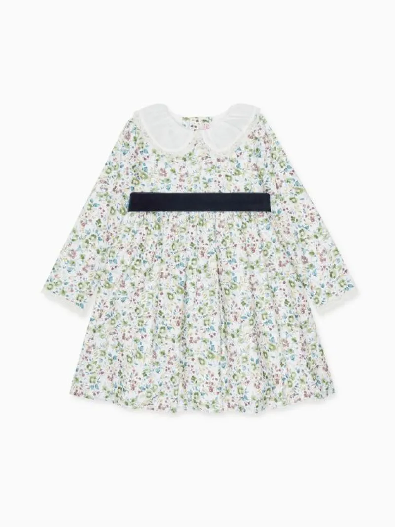 La Coqueta Dresses^Green Floral Helena Girl Dress