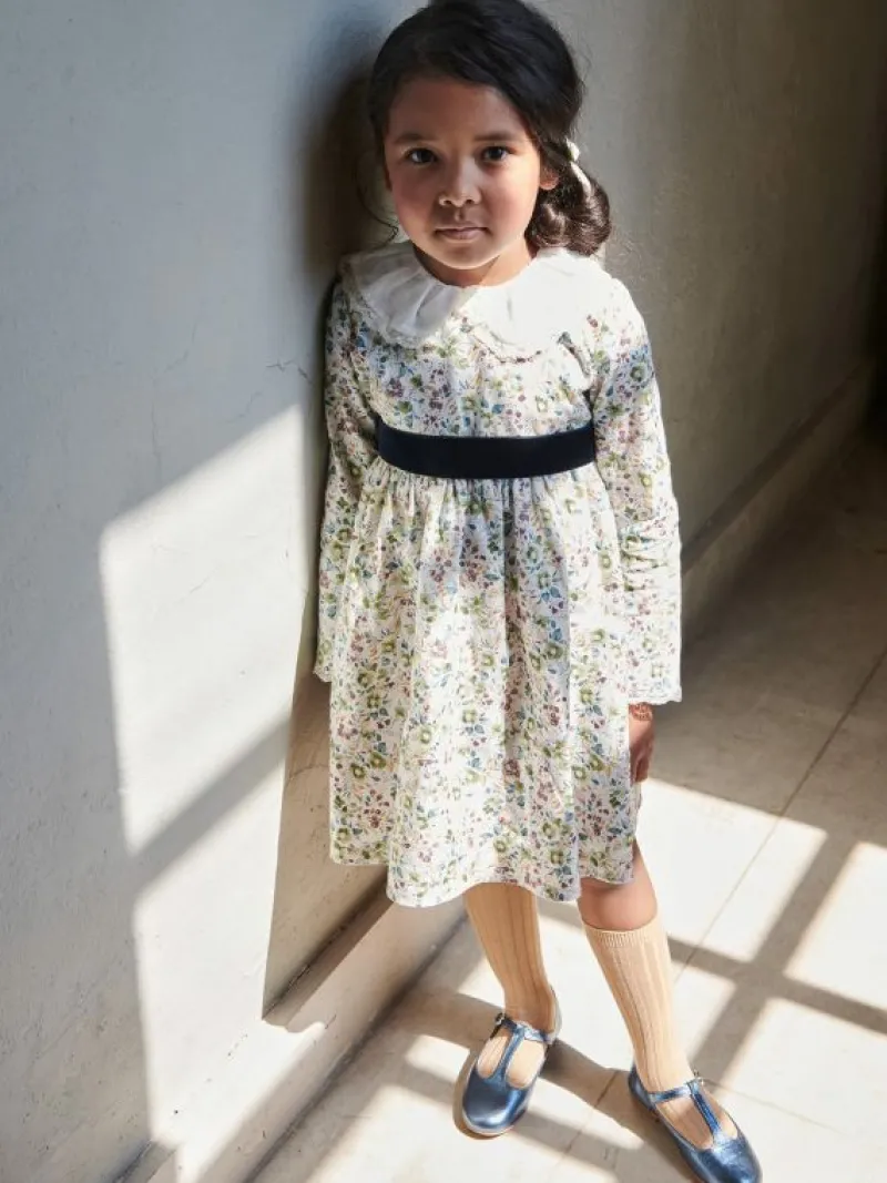 La Coqueta Dresses^Green Floral Helena Girl Dress