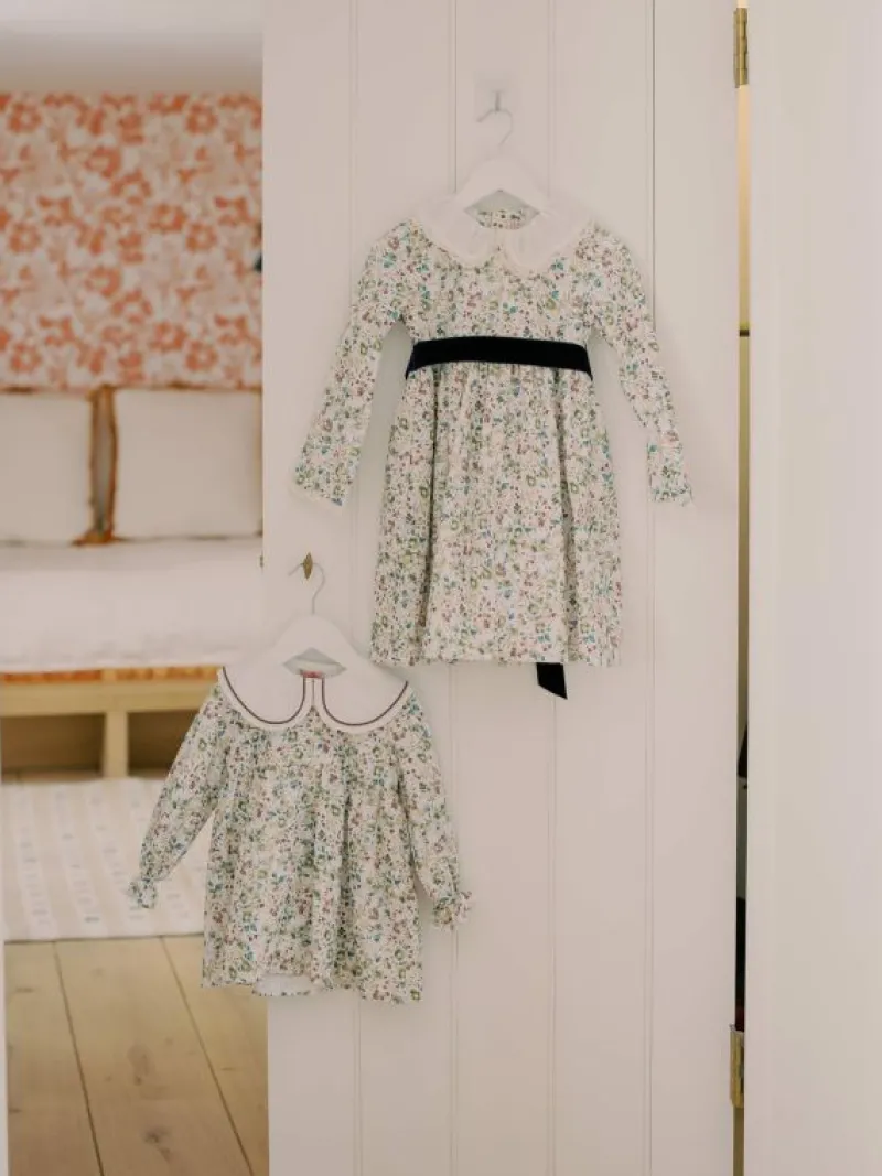 La Coqueta Dresses^Green Floral Helena Girl Dress