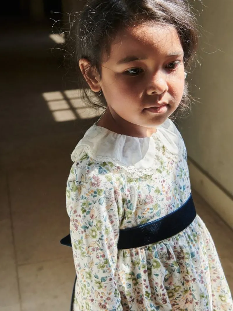 La Coqueta Dresses^Green Floral Helena Girl Dress