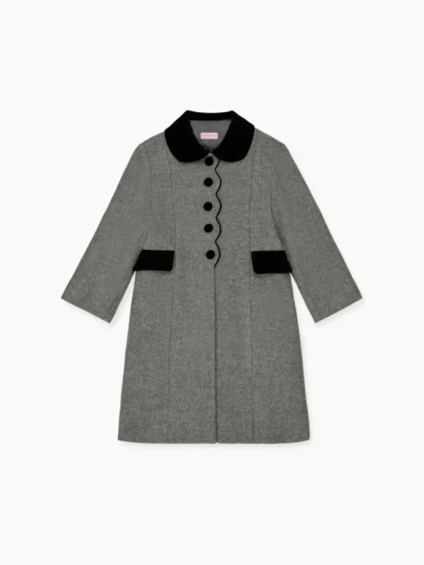 La Coqueta Coats & Jackets^Grey Anisa Girl Wool Coat
