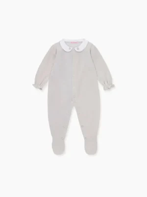 La Coqueta View All | Sleepsuits & Bodysuits^Grey Luna Baby Sleepsuit