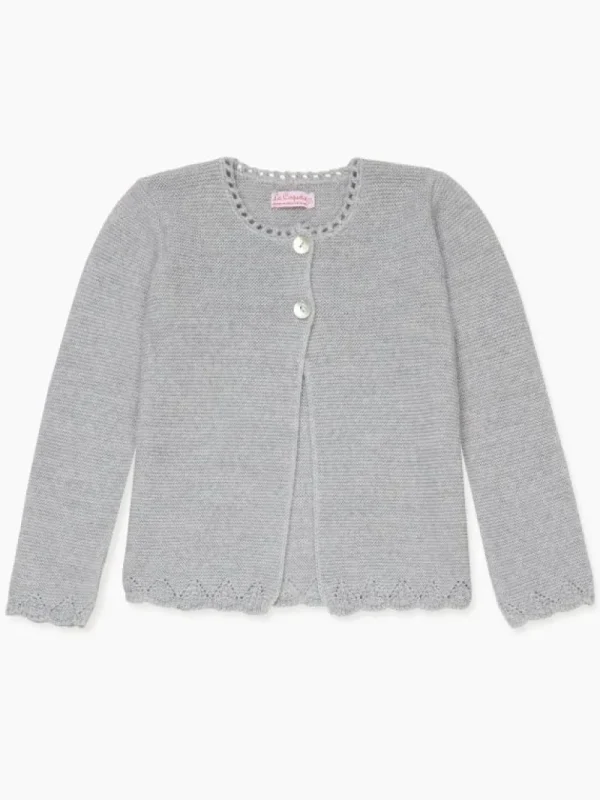 La Coqueta Jumpers & Cardigans^Grey Malena Merino Girl Cardigan