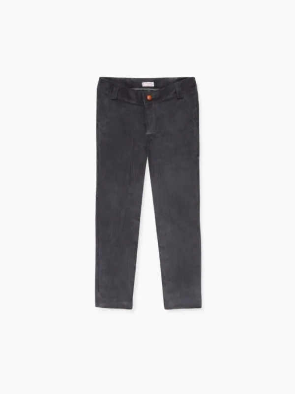 La Coqueta Pants, Jeans & Shorts^Grey Reinaldo Boy Corduroy Trousers