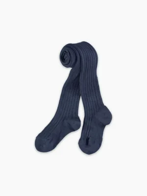 La Coqueta View All | Socks & Tights^Indigo Ribbed Kids Tights