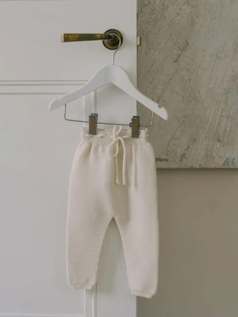 La Coqueta View All | Shorts & Pants^Ivory Fino Cotton Baby Knitted Trousers