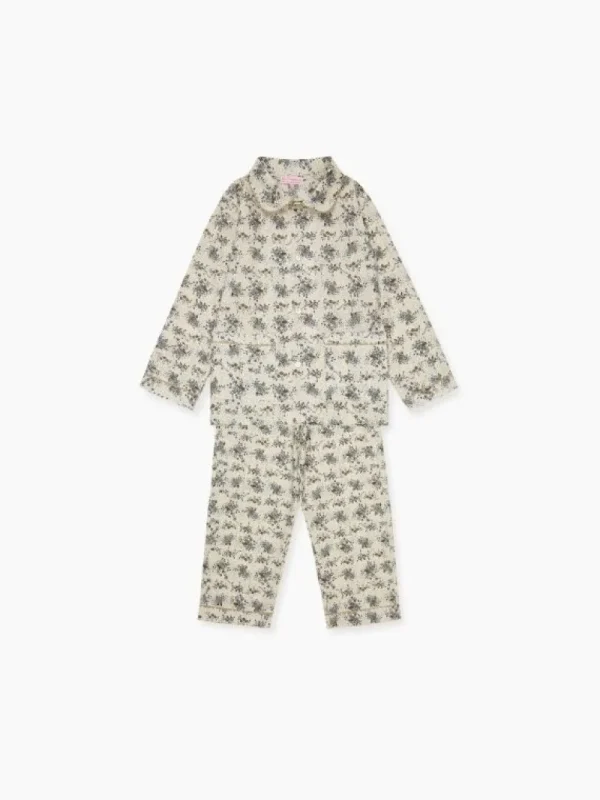 La Coqueta Pyjamas^Ivory Floral Elena Girl Pyjamas