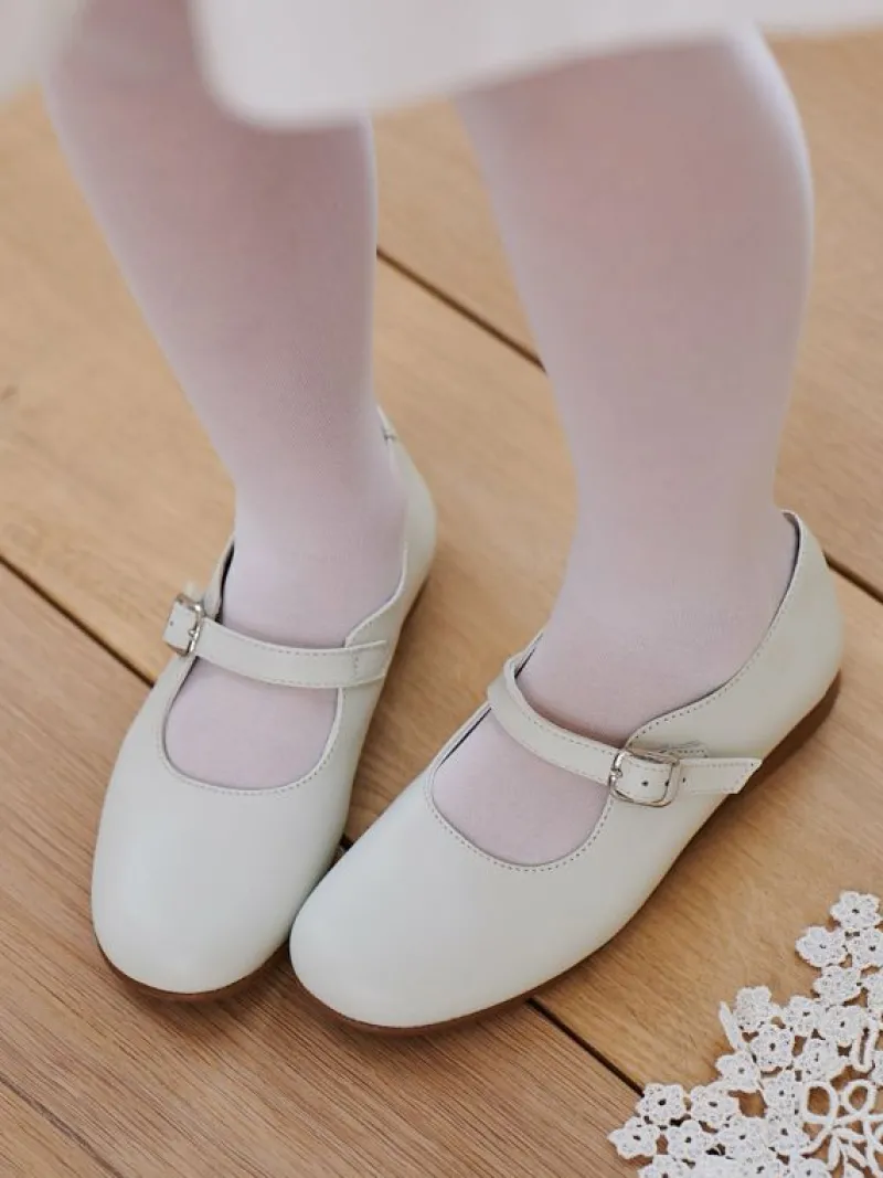 La Coqueta First Walker Shoes | Baby & Toddler Shoes/First Walker Shoes^Ivory Leather Girl Mary Jane Shoes