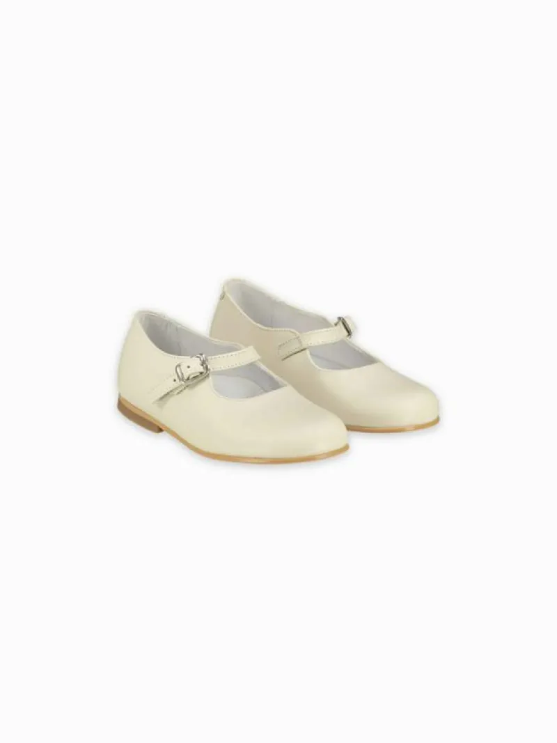 La Coqueta First Walker Shoes | Baby & Toddler Shoes/First Walker Shoes^Ivory Leather Girl Mary Jane Shoes