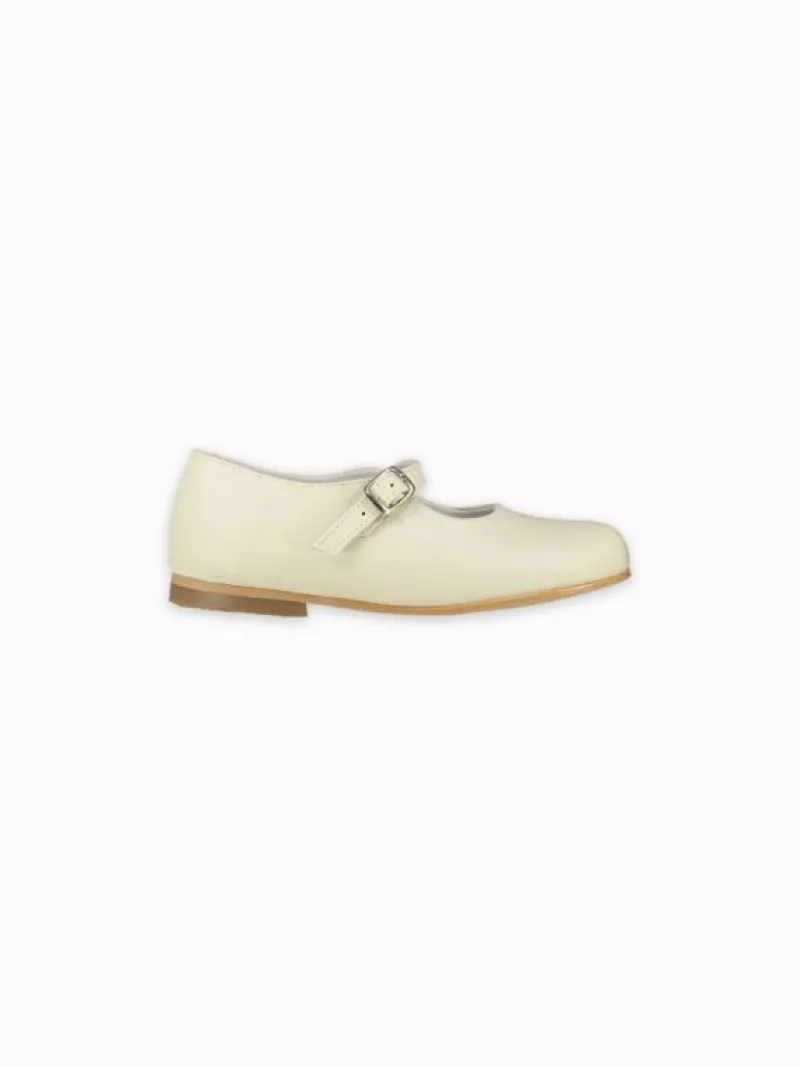 La Coqueta First Walker Shoes | Baby & Toddler Shoes/First Walker Shoes^Ivory Leather Girl Mary Jane Shoes