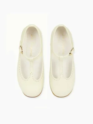 La Coqueta First Walker Shoes | Baby & Toddler Shoes/First Walker Shoes^Ivory Leather Girl T-Bar Shoes