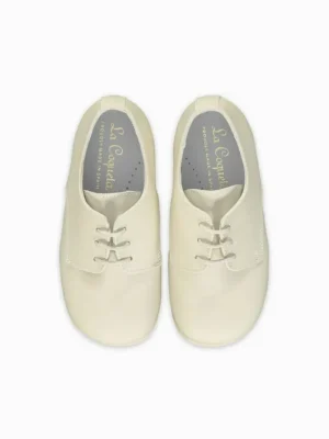 La Coqueta Boys Shoes/Boys Shoes | First Walker Shoes^Ivory Leather Toddler Inglesito Ceremony Shoes