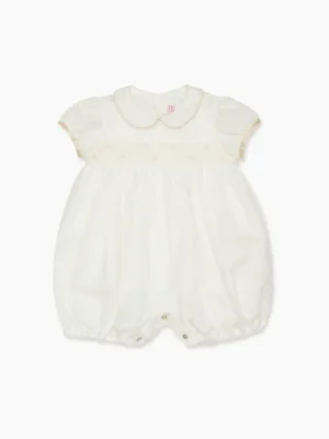 La Coqueta View All | Playsuits, Rompers & Overalls^Ivory Santina Smock Ceremony Baby Girl Romper