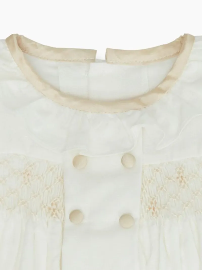 La Coqueta View All | Dresses & Sets^Ivory Santina Smock Ceremony Baby Girl Set