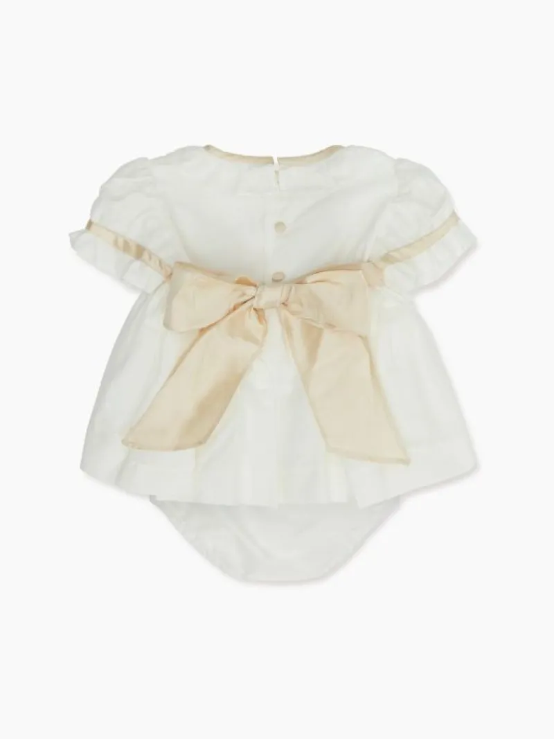 La Coqueta View All | Dresses & Sets^Ivory Santina Smock Ceremony Baby Girl Set