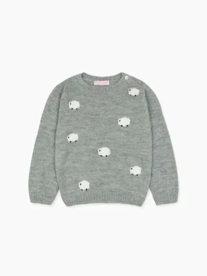 La Coqueta View All | Knitted Clothes & Accessories^Light Grey Oveja Alpaca Baby Sweater