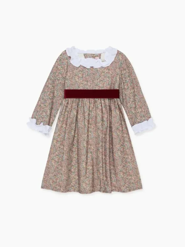 La Coqueta Dresses^Mauve Floral Silas Girl Dress