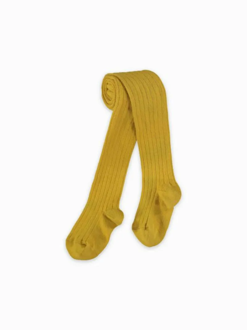 La Coqueta Socks & Tights | Socks & Tights^Mustard Ribbed Kids Tights