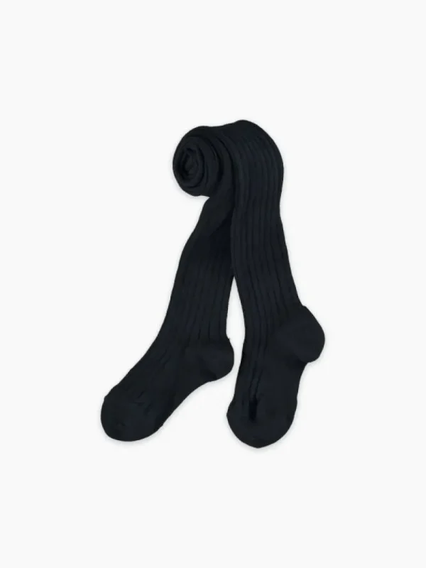 La Coqueta View All | Socks & Tights^Navy Blue Ribbed Kids Tights