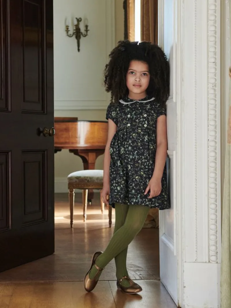 La Coqueta Dresses^Navy Floral Arcadia Girl Hand-Smocked Dress