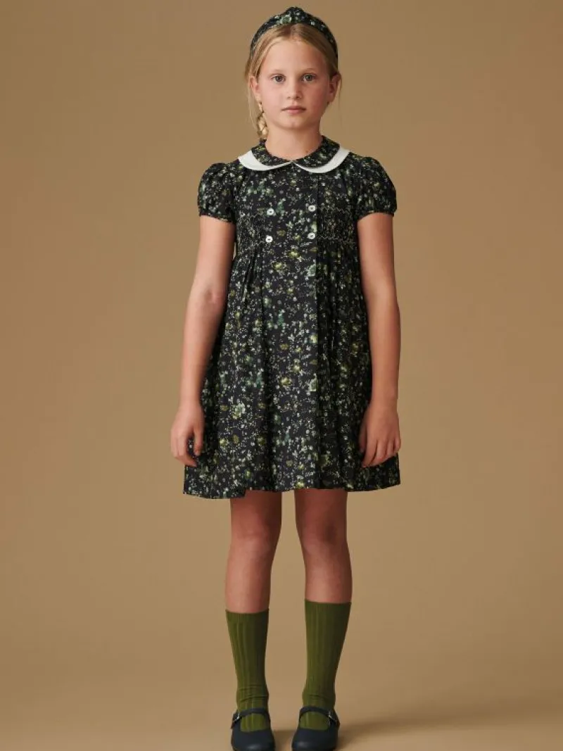 La Coqueta Dresses^Navy Floral Arcadia Girl Hand-Smocked Dress
