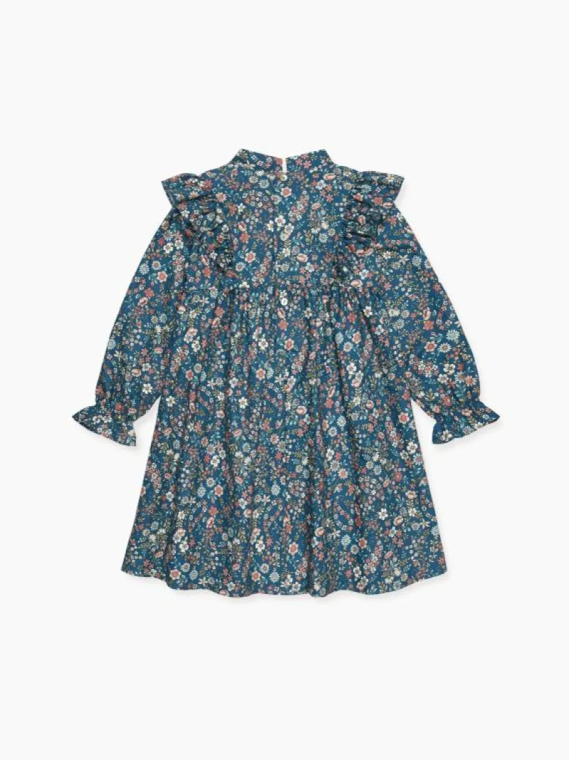 La Coqueta Dresses^Navy Floral Laurelia Girl A-Line Dress