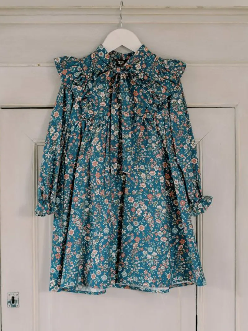 La Coqueta Dresses^Navy Floral Laurelia Girl A-Line Dress
