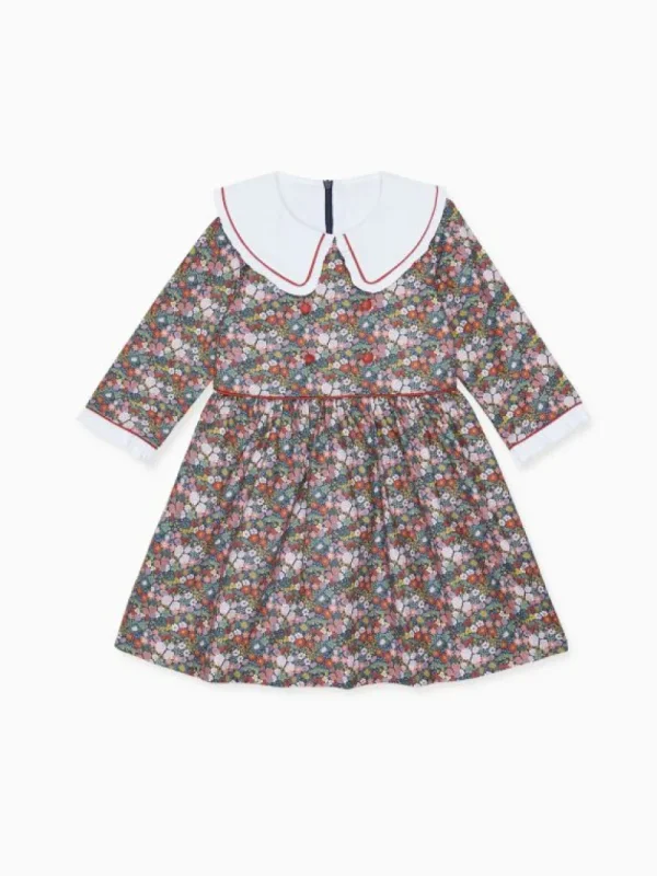 La Coqueta Dresses^Navy Floral Provenza Girl Dress