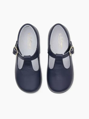 La Coqueta Boys Shoes/Boys Shoes | First Walker Shoes^Navy Leather Toddler T-Bar Shoes