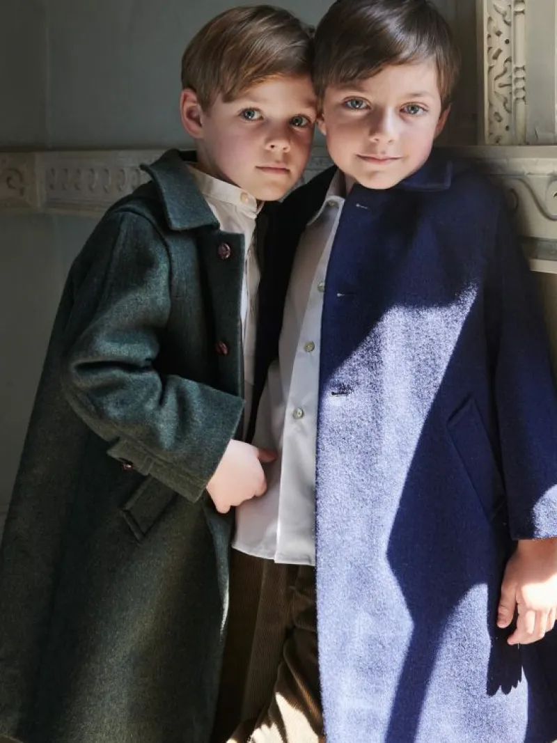 La Coqueta Coats & Jackets | Coats & Jackets^Navy Loden Kids Wool Coat