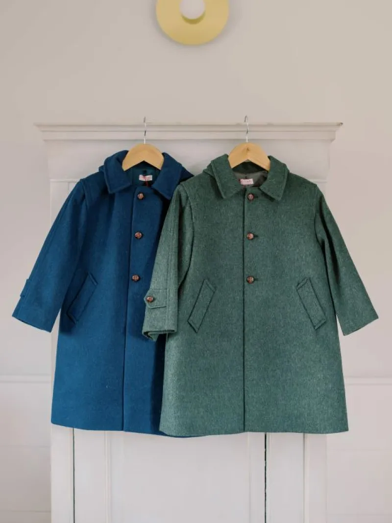 La Coqueta Coats & Jackets | Coats & Jackets^Navy Loden Kids Wool Coat