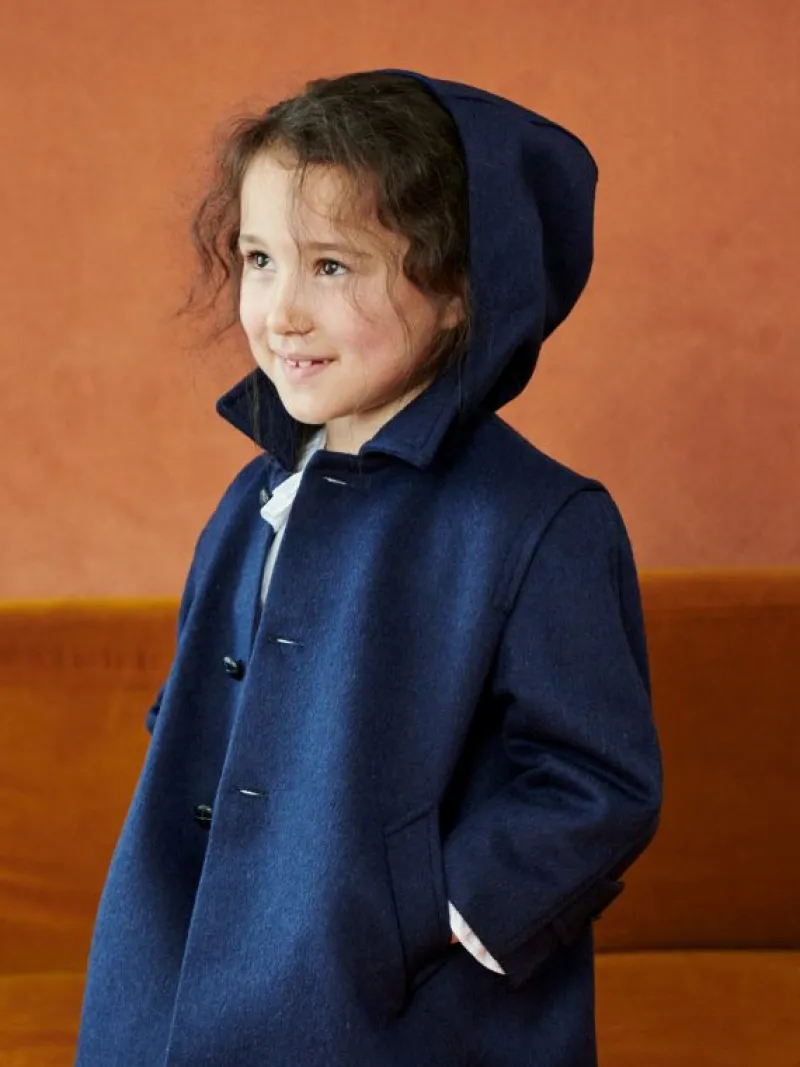 La Coqueta Coats & Jackets | Coats & Jackets^Navy Loden Kids Wool Coat