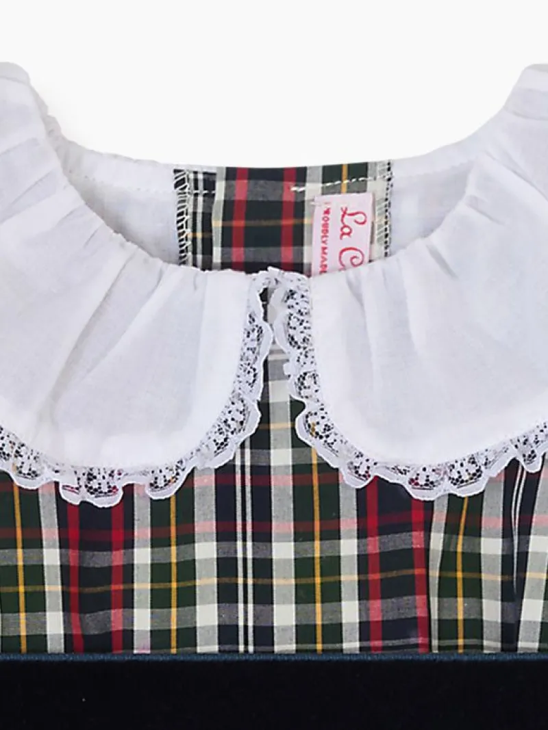 La Coqueta View All | Dresses & Sets^Navy Tartan Alicia Baby Girl Set