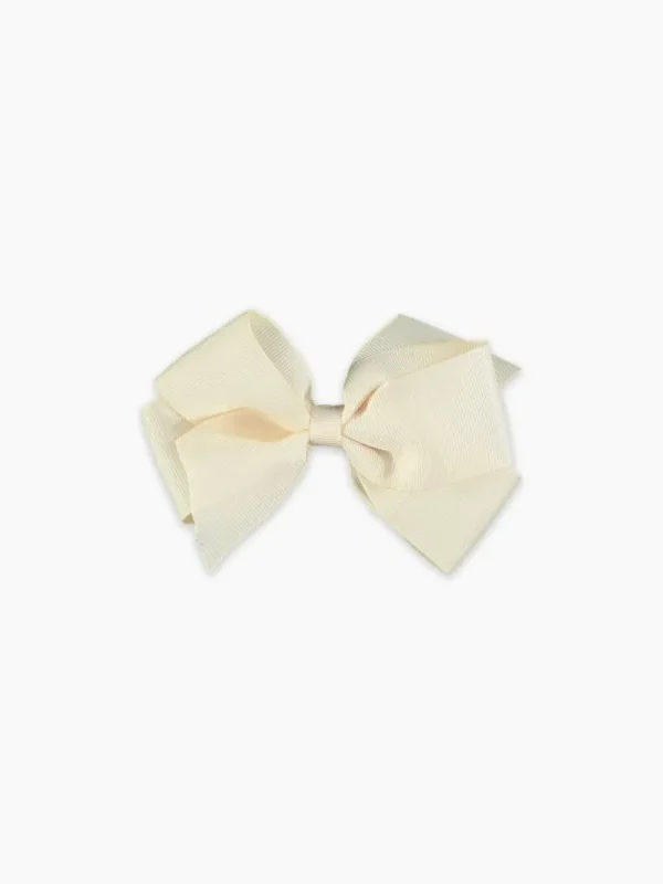 La Coqueta View All | Hair Accessories^Off White Big Bow Girl Clip