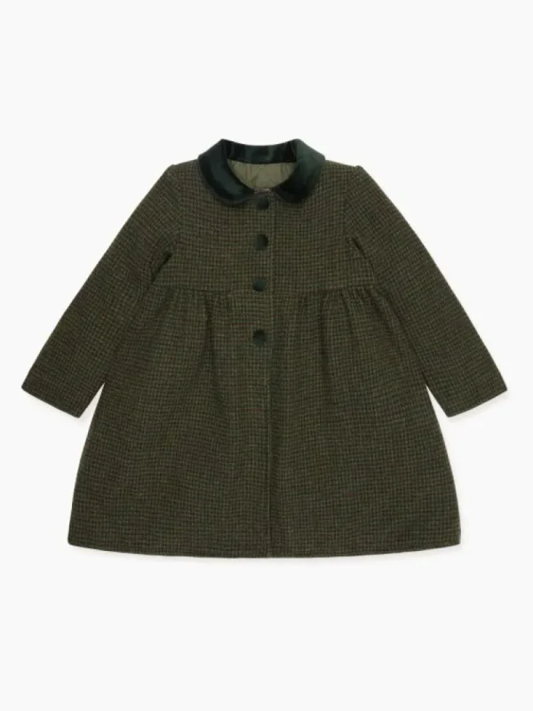 La Coqueta Coats & Jackets^Olive Check Alicia Girl Coat