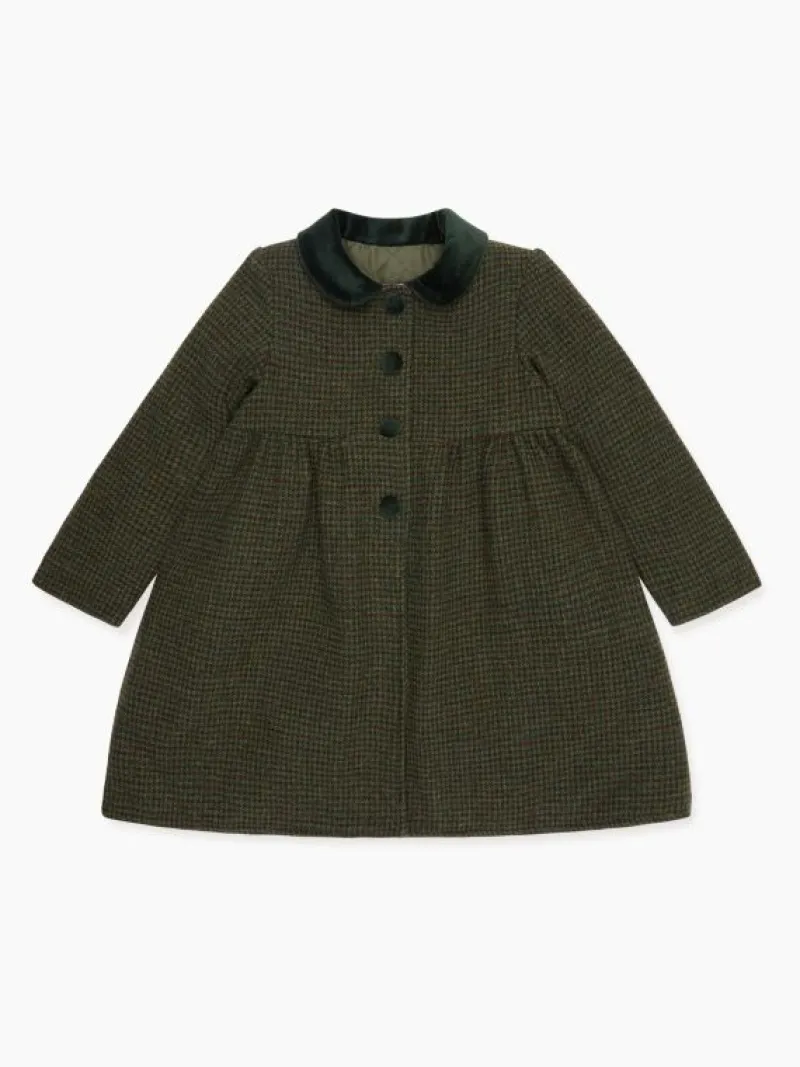 La Coqueta Coats & Jackets^Olive Check Alicia Girl Coat