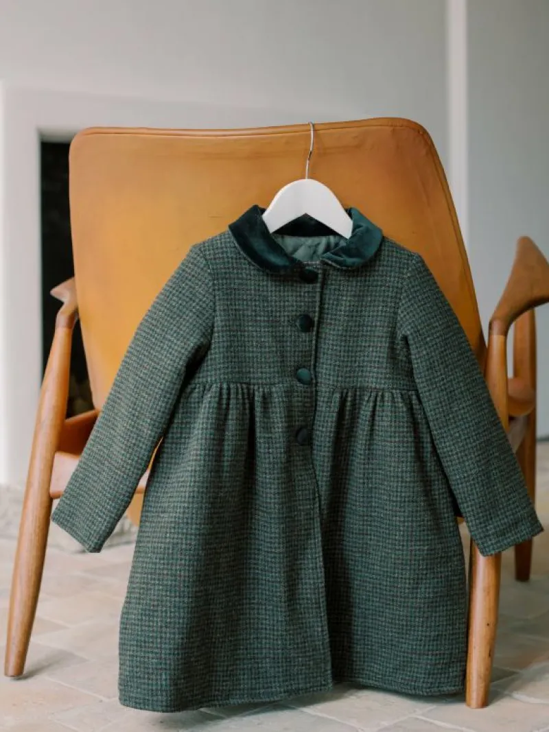 La Coqueta Coats & Jackets^Olive Check Alicia Girl Coat