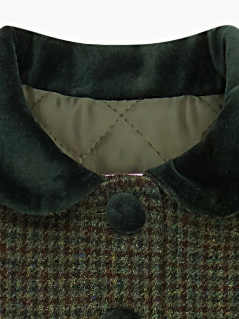 La Coqueta Coats & Jackets^Olive Check Alicia Girl Coat