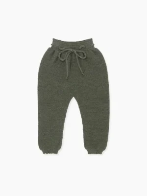 La Coqueta View All | Shorts & Pants^Olive Green Augusto Merino Baby Knitted Pants
