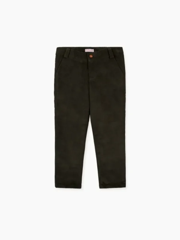 La Coqueta Pants, Jeans & Shorts^Olive Green Reinaldo Corduroy Boy Pants