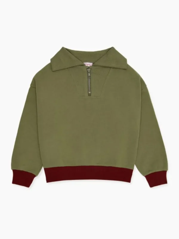 La Coqueta Shirts & Tops | Jumpers & Cardigans^Olive Laza Contrast Kids Sweatshirt