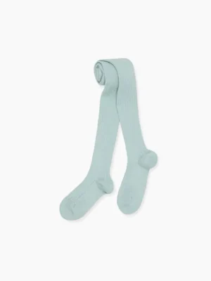 La Coqueta View All | Socks & Tights^Pale Green Ribbed Kids Tights