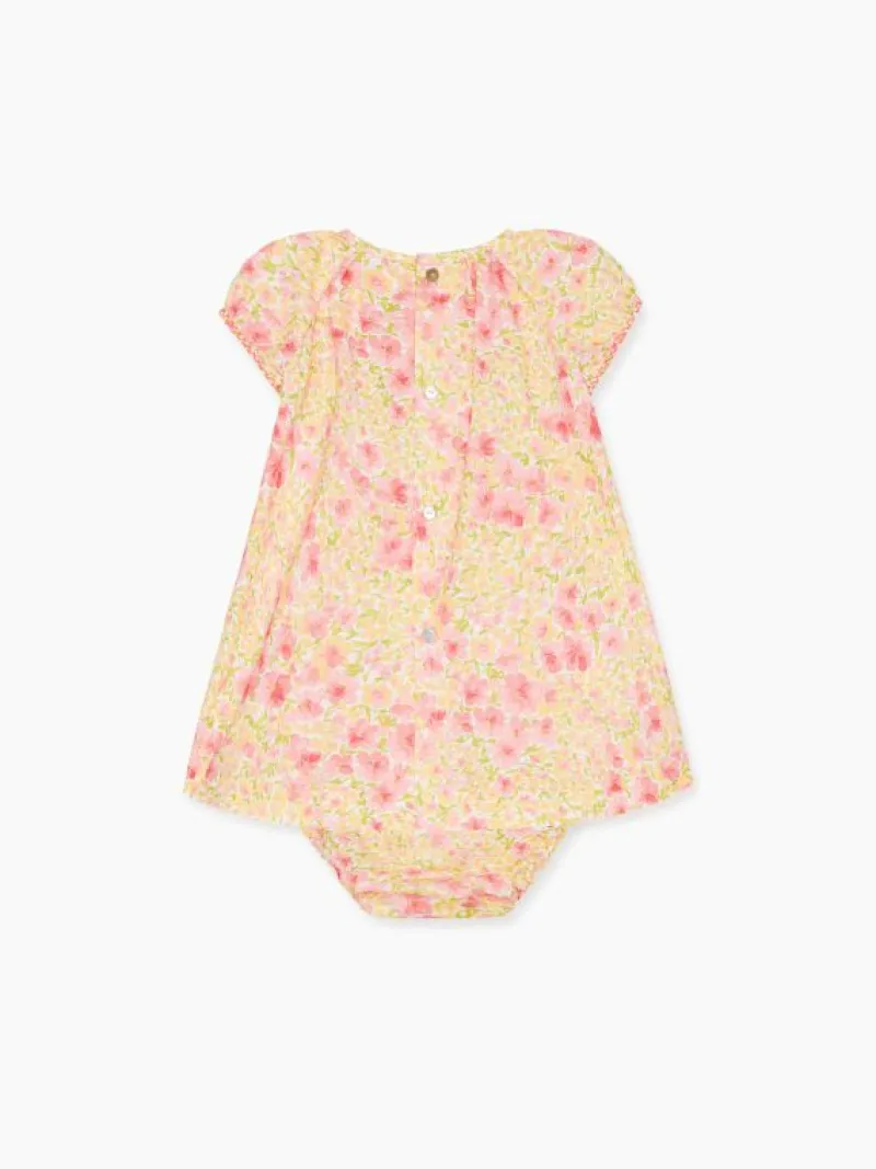 La Coqueta View All | Dresses & Sets^Pink Floral Sonia Baby Girl Hand-Smocked Set