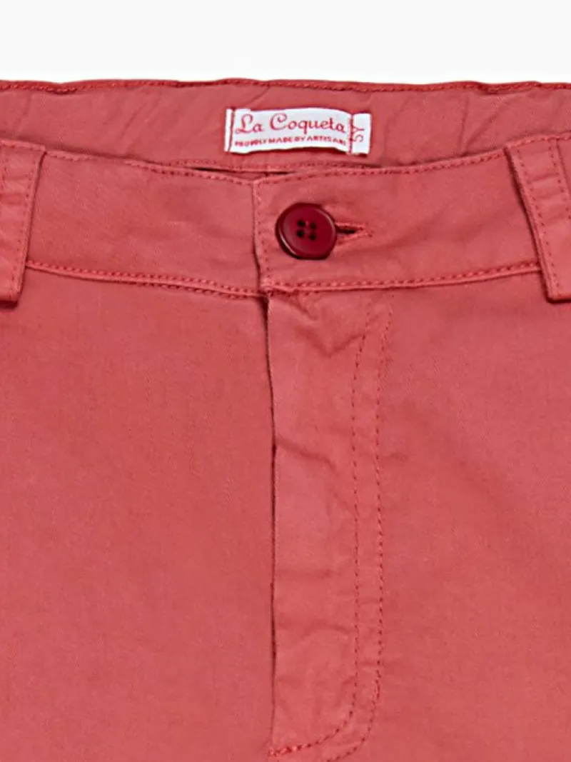 La Coqueta Pants, Jeans & Shorts^Red Elio Boy Chinos
