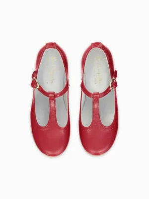 La Coqueta First Walker Shoes | Baby & Toddler Shoes/First Walker Shoes^Red Leather Girl T-Bar Shoes