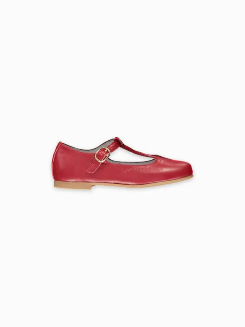 La Coqueta First Walker Shoes | Baby & Toddler Shoes/First Walker Shoes^Red Leather Girl T-Bar Shoes