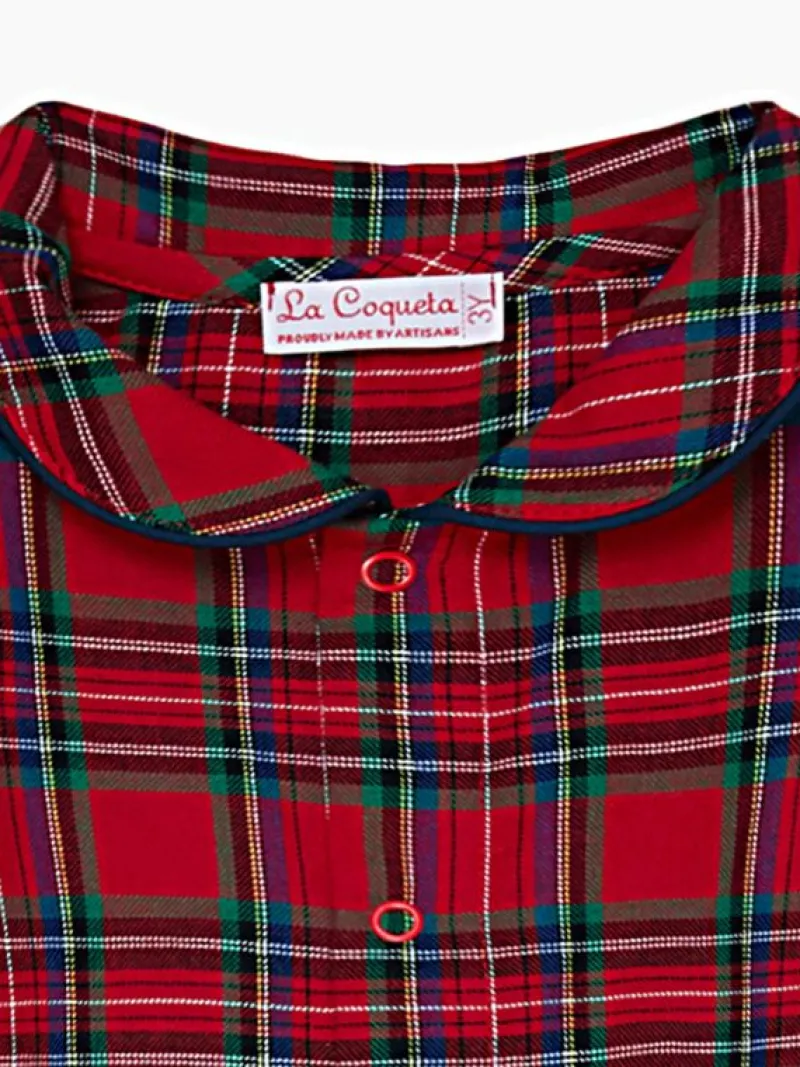 La Coqueta View All | Sleepsuits & Bodysuits^Red Tartan Navidad Baby Pyjamas
